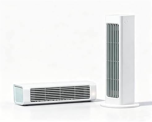 2-in-1 Bladeless Tower Fan - Dual-Orientation Portable Cooler