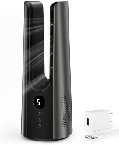 13-Inch Silent Bladeless Desk Fan - Modern LED Smart Cooler