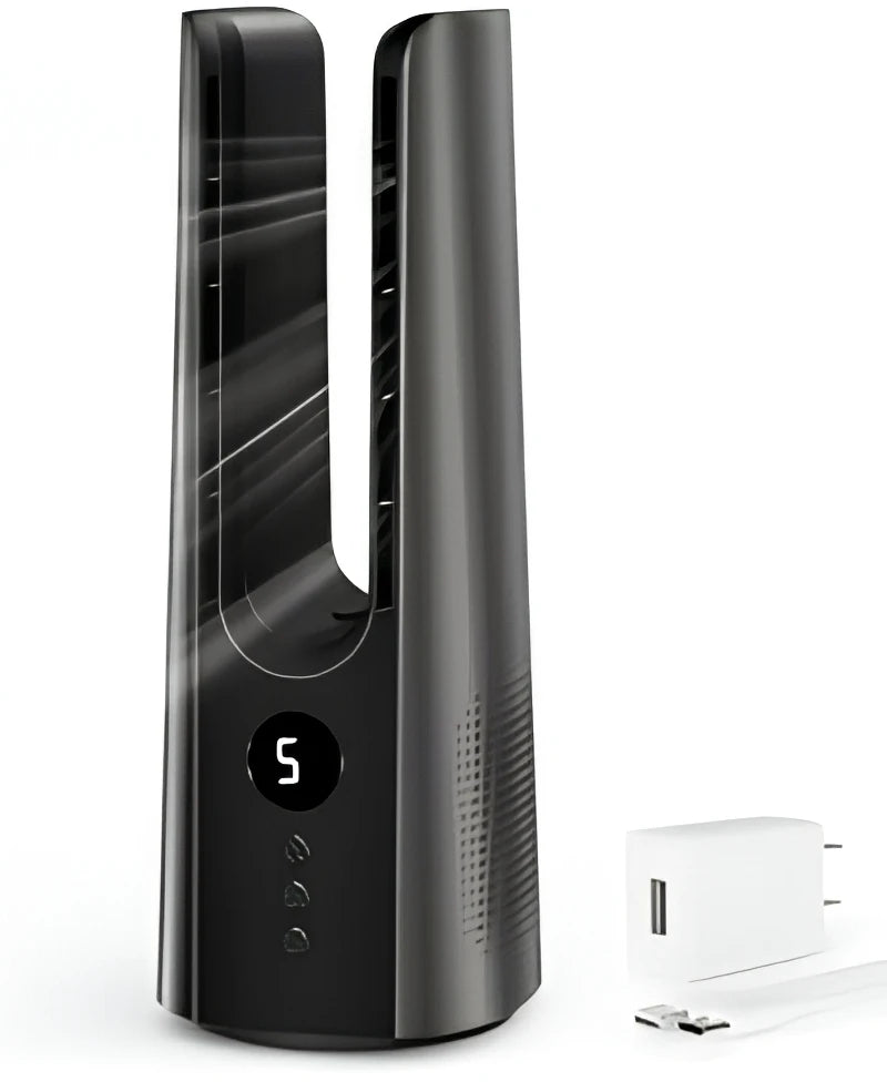 13-Inch Silent Bladeless Desk Fan - Modern LED Smart Cooler