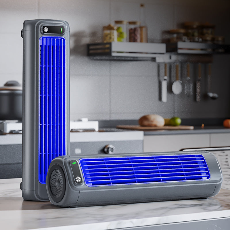 2-in-1 Bladeless Tower Fan - Dual-Orientation Portable Cooler