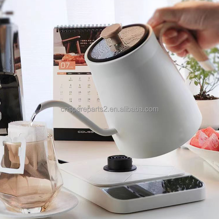 Nordic Birch-Handle Electric Kettle - Minimalist White Precision