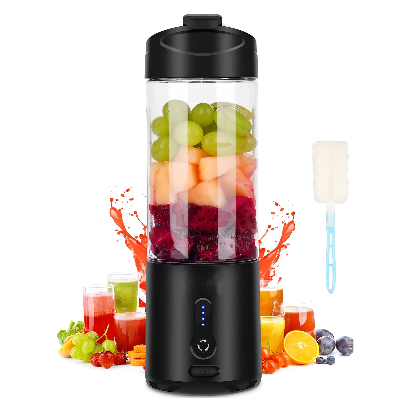 Portable Wireless Blender - 18oz USB-C Rechargeable Personal Juicer