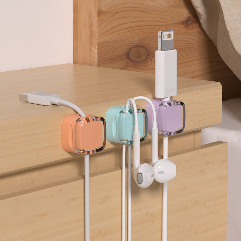 VIVISOUL Walnut Magnetic Cable Organizer 鈥?Minimalist Wooden Desk Management System